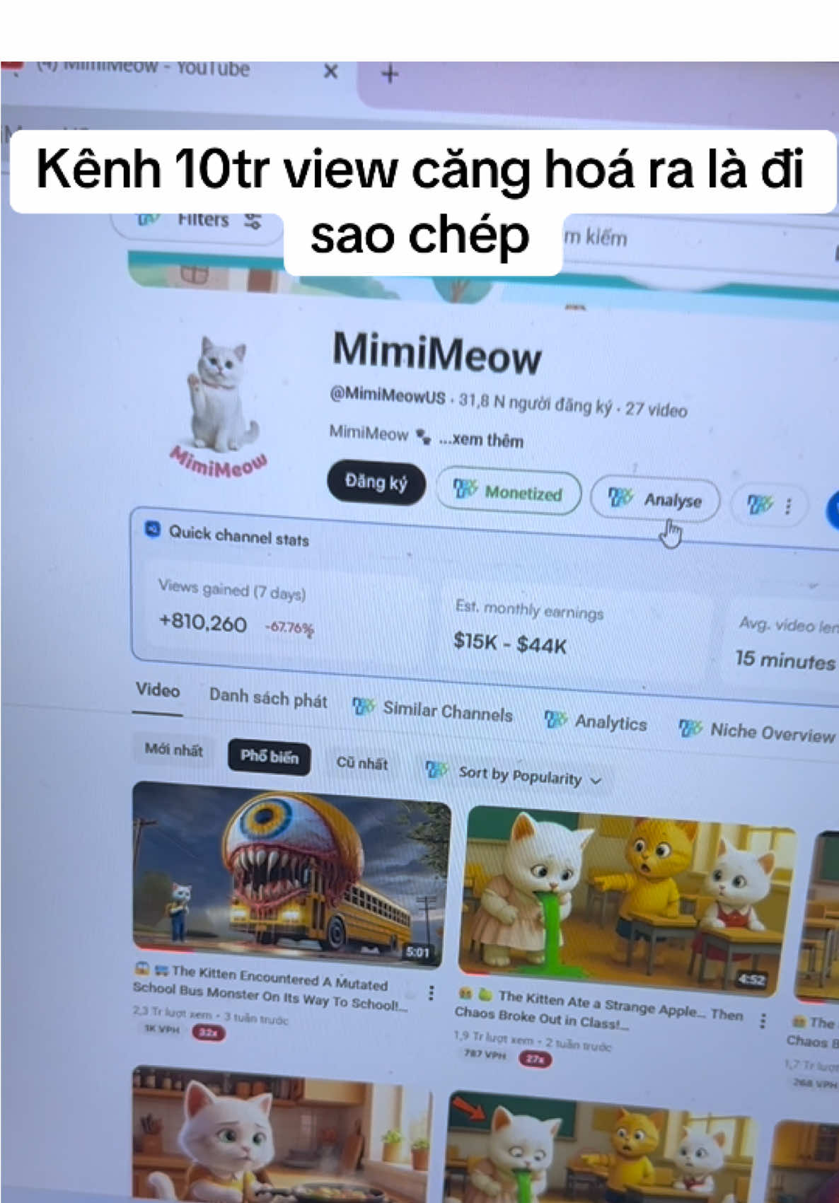 Kênh Veo 3 cực căng nổ 10tr view hoá ra là đi sao chép các bác ạ #veo3 #ai 