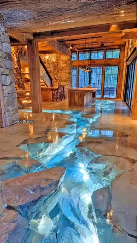 Wow! Incredible epoxy cave flooring! 🤯👏 #interiordesign #rustic