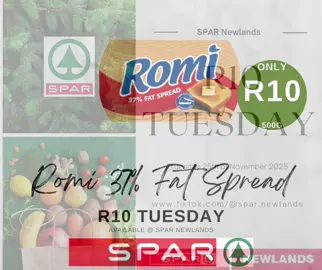 📢 R10 TUESDAY – 25 November 2025 🔥 Exclusive to SPAR Newlands 🔥 Don’t miss out on Durban’s favourite mid-week savings! Amazing deals for only R10 — instore promotion only. 🛒 Whilst Stocks Last 📸 Images May Vary ℹ️ E&OE See you at SPAR Newlands! 🌱🛍️ #R10Tuesday #SPARNewlands #NewlandsSPAR #DurbanDeals #InstoreOnly       