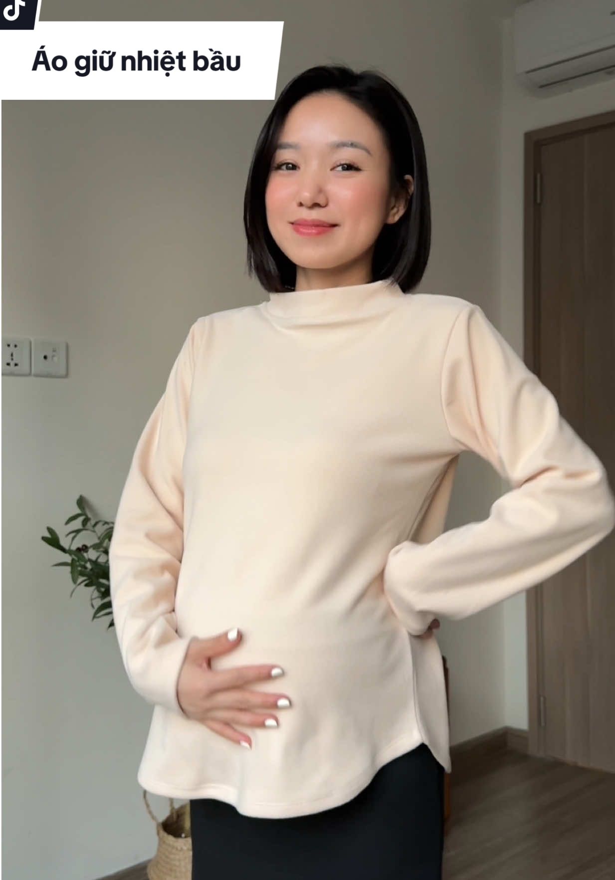 Áo giữ nhiệt có lớp lót nỉ cho chị em bầu bí #aogiunhiet #aogiunhietnu #aogiunhietbau 