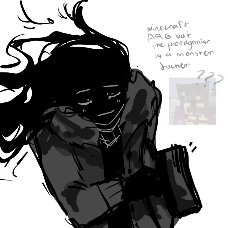 i made the monster too cutesy sorry i swear he can be scarier || #minecraftarg #Minecraft #fanart #minecraftargbuttheprotagonistisamonsterfucker #art 😭🙏🙏