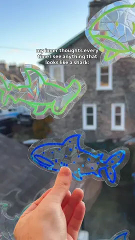 This is your sign to treat yourself to some sharks ✨ #suncatcherdecal #sharklover #sharksticker #windowdecal #windowsticker 