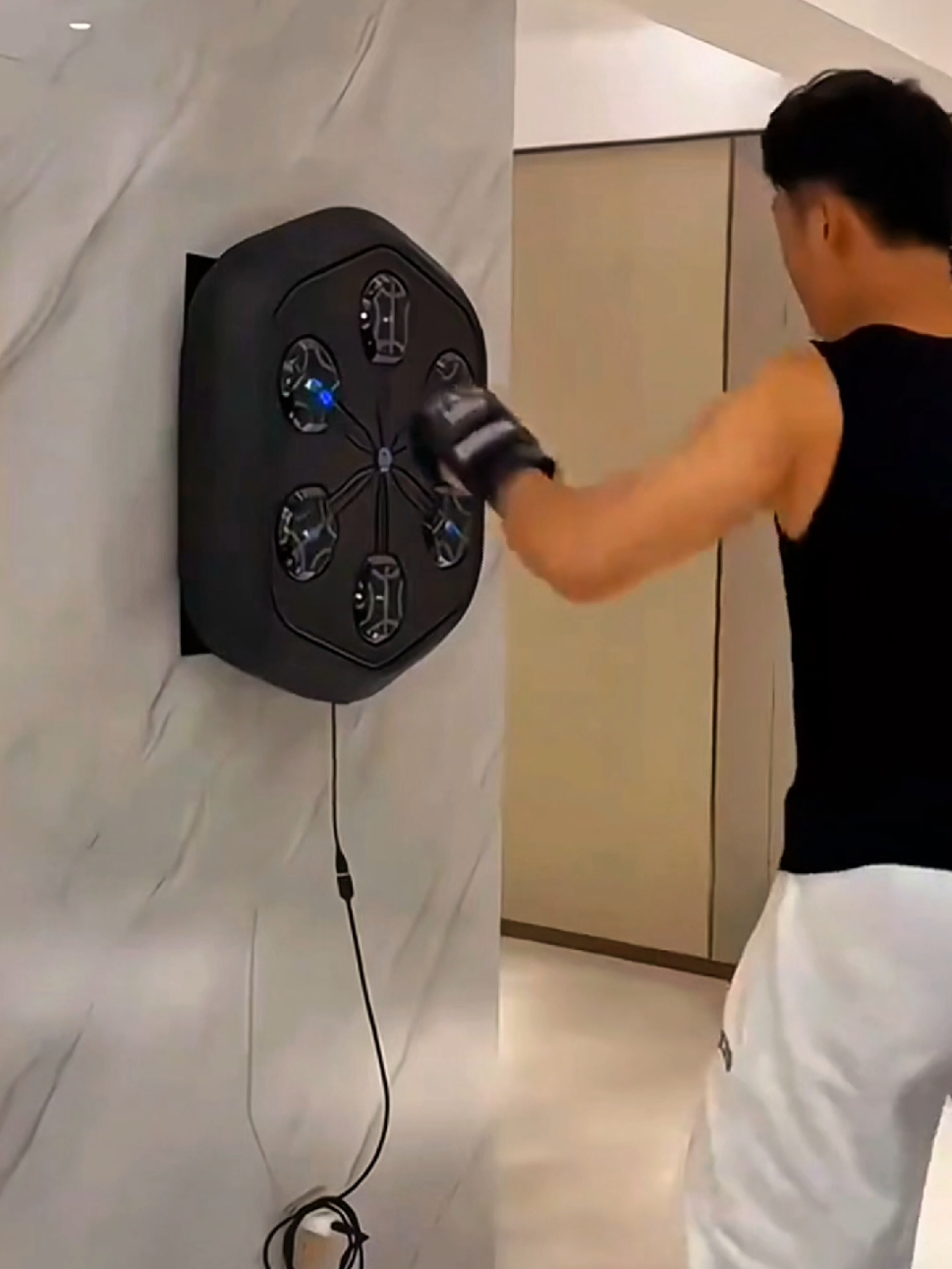 Máquina de Boxe Musical Inteligente Bluetooth Parede Anti Estresse #boxemusical #musicboxingmachine #boxe #treinoemcasa #achadosshopee 