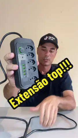 Extensão com 5 tomadas 4 USB e 1 tipo-C top de linha!!!