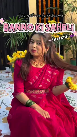 Let get ready to as a banno ki saheli #fyp #bridesmaid #saree #grwm #beautybunnyyanika 