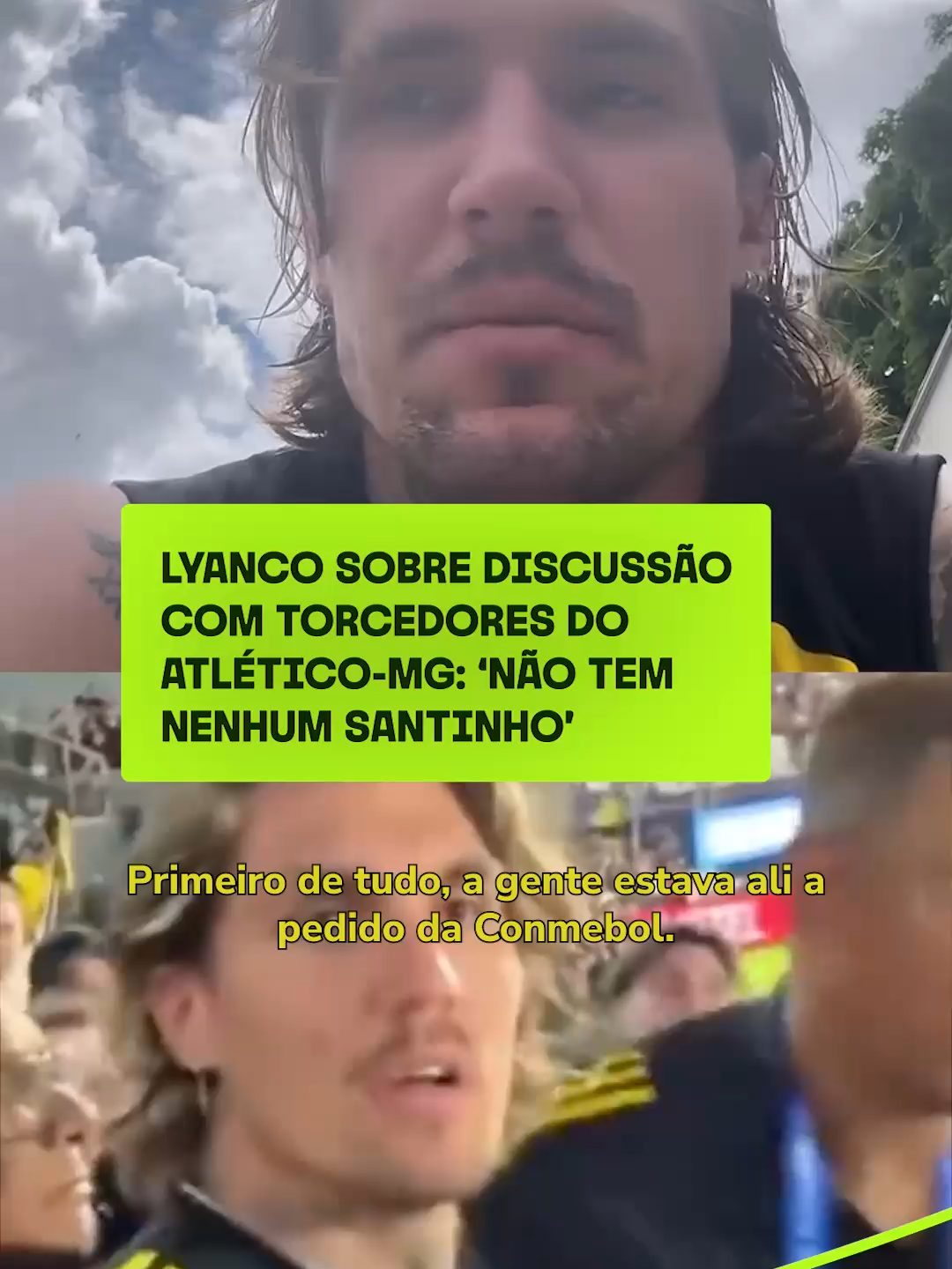 XERIFÃO DO GALO SE MANIFESTOU SOBRE POLÊMICA! O zagueiro Lyanco se manifestou nesta segunda-feira, 24, após as imagens da discussão entre jogadores do clube e torcedores do Atlético-MG viralizarem nas redes sociais. Na ocasião, os atletas não gostaram dos xingamentos do público contra o atacante Biel durante a decisão por pênaltis na final da Copa Sul-Americana, que acabou sendo vencida pelo Lanús. #terraesportes #lyanco #galo #atleticomg #torcida