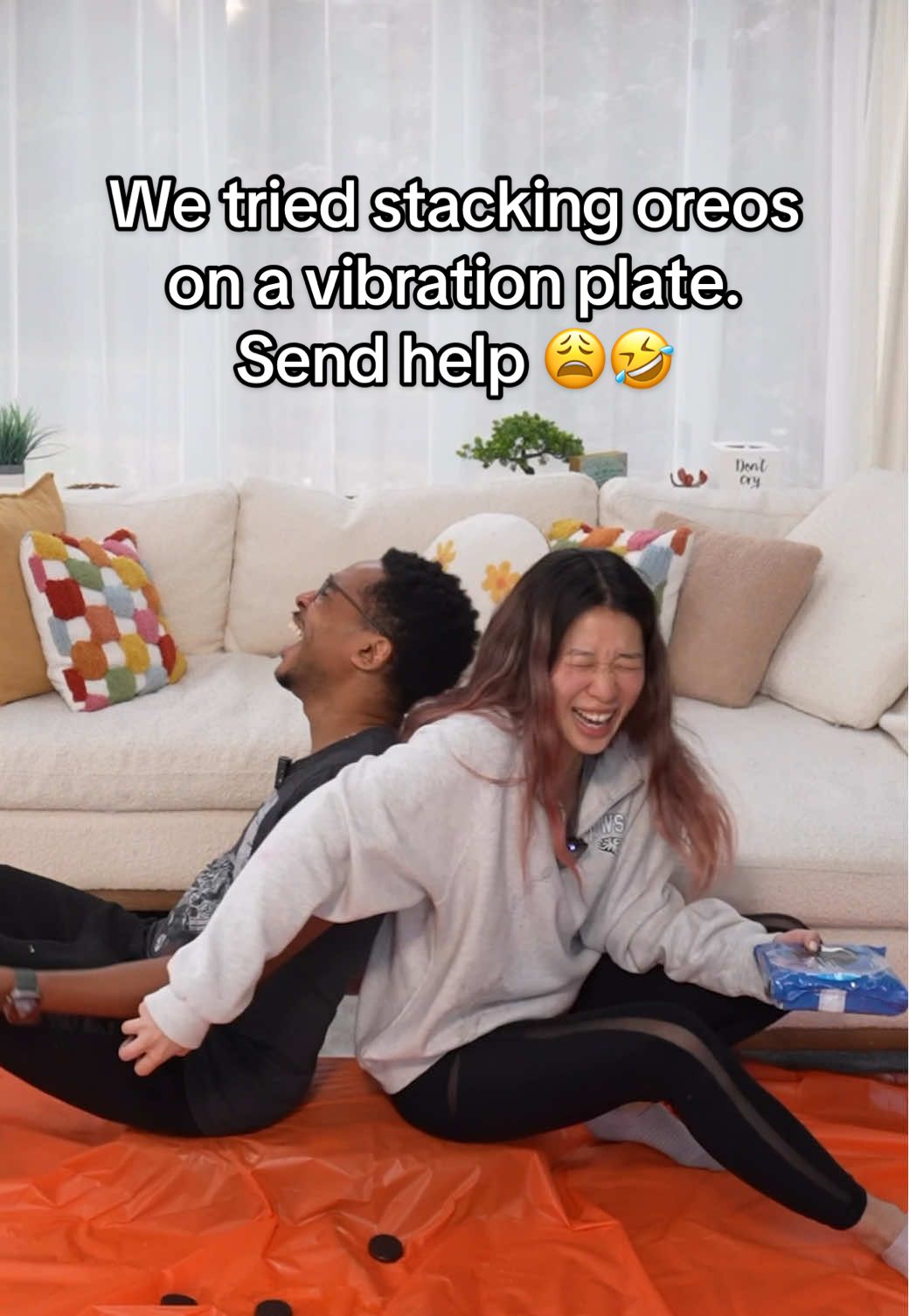 What language was she even speaking???🤣🤣🤣  #vibrationplate #challenge #funny
