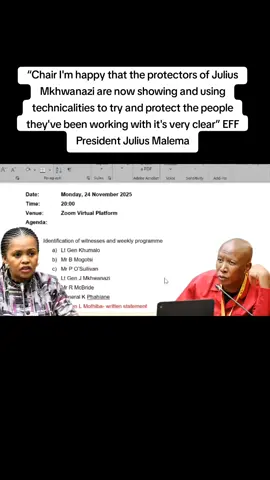“Chair I'm happy that the protectors of Julius Mkhwanazi are now showing and using technicalities to try and protect the people they've been working with it's very clear” EFF President Julius Malema “We are not the ones who were driven around by Mkwanazi it was you, you are late you don't even know what's happening here” ANC MP Khusela Diko #AdHocCommittee #news #newslivesa #newsstories 