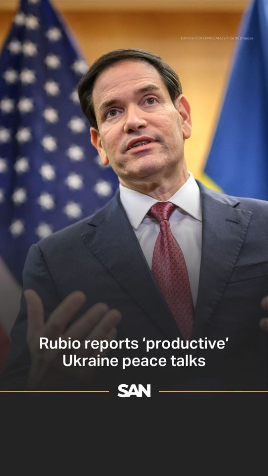 Officials from the U.S., Ukraine and other European countries met on Sunday to talk about President Donald Trump’s 28-point plan to end the war in Ukraine. Secretary of State Marco Rubio said the talks in Geneva were productive. “I feel very optimistic that we can get something done here, because we made a tremendous amount of progress today,” Rubio said. Rubio offered few details about what, if anything, would change in Trump’s controversial peace plan or whether Russia would accept those changes. As it stands now, the Trump plan would require Ukraine to give up territory, drop any bid to join NATO and accept a cap on its military size. Kyiv has repeatedly said it will not give up any land. Zelenskyy said before the talks that Ukraine would review every single point of the plan. And late Sunday, the White House said the Ukrainian delegation “affirmed that all of their principal concerns — security guarantees, long-term economic development, infrastructure protection, freedom of navigation and political sovereignty — were thoroughly addressed during the meeting.” Tap the link in bio for more.