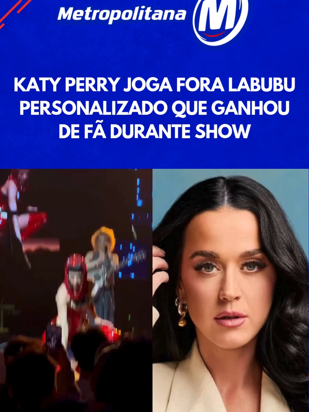 Katy Perry acabou reagindo de forma divertida ao ganhar um Labubu personalizado durante seu show. Ao pegar o boneco, a cantora gritou e o jogou fora.