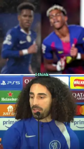 Marc Cucurella compares Lamine Yamal and Estevão as both are special talents 💫 Don't miss Chelsea vs Barcelona tomorrow in the #UCL only on @Paramount+ 📺 #cucurella #chelsea #barcelona #championsleague 