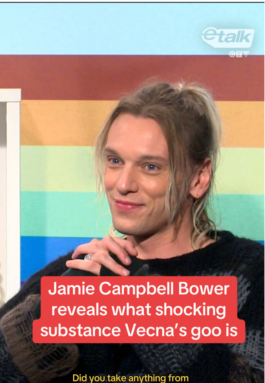 Oh, so, that's, interesting... 🫣   When Liz chatted with Jamie Campbell Bower from ‘Stranger Things,' he revealed that to achieve Vecna’s look, the makeup team covered him in K-Y lube. 🔗 Watch our FULL interviews with the ‘Stranger Things’ cast on YT! The first four episodes of 'Stranger Things' season 5 hit Netflix on November 26th! 📺   #StrangerThings #StrangerThings5 #JamieCampbellBower #Vecna #Funny #Lubricant #Lube #Makeup  @Jamie Bower 