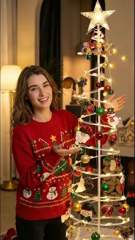 Árvore de Natal Espiral LED 1,80M 🌲✨🎁 Deixe seu Natal mágico com essa nova árvore de decoração! #natal #viral #tiktokshopblackfridaybr  #decoracao 