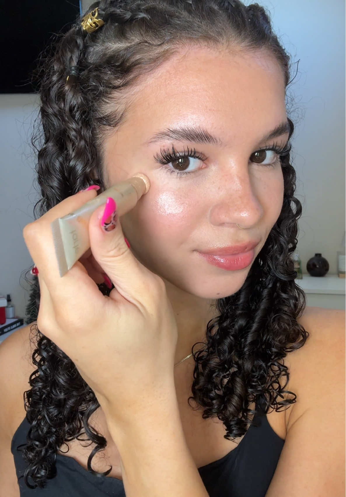 i haven’t really been caring too much for wearing makeup lately but this one was a stunner  ★  @tarte cosmetics @e.l.f. Cosmetics  @Kylie Cosmetics @Rare Beauty  @Estée Lauder @Tower 28 Beauty 