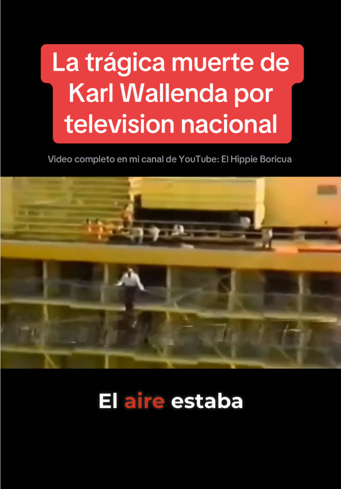 Hablamos sobre el trágico momento en que Karl Wallenda, un legendario funambulista, perdió la vida mientras intentaba cruzar un cable a gran altura, luchando contra fuertes vientos y tratando de mantener su equilibrio hasta el último momento Video completo en mi canal de YouTube: El Hippie Boricua 