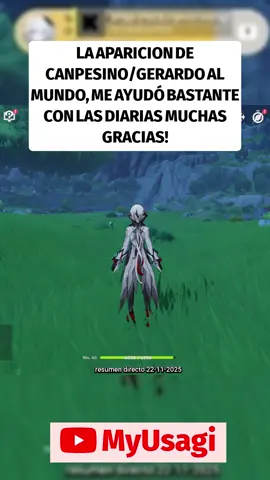 En este divertido clip, Gerardo se une a la partida y nos sorprende con su estilo único. ¿Sabías que se pueden hacer las diarias en cooperativo? ¡Descúbrelo con nosotros! No te pierdas las risas y la acción en este gameplay de Genshin Impact.#GenshinImpact #Gaming #Cooperativo #Diversión #Gerardo