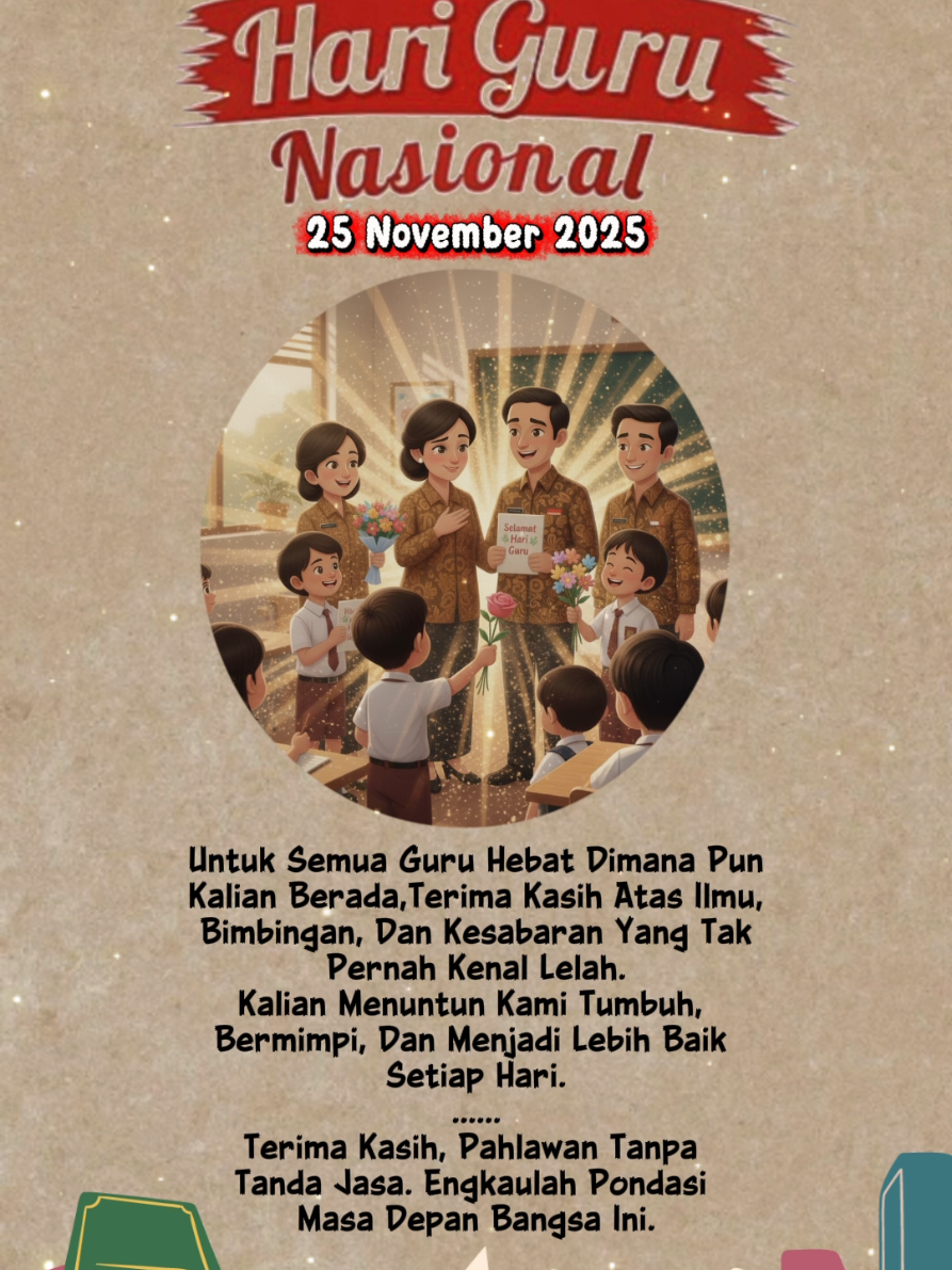 Selamat Hari Guru Nasional 25 November 2025💐🫶🫰#harigurunasional #hariguru25november #happyteachersday #callmesisca💞 #CapCut 
