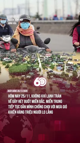 BÀ CON MIỀN BẮC CHUẨN BỊ TRƯỚC KHÔNG KHÍ LẠNH MẠNH TRÀN VỀ, THƯƠNG MIỀN TRUNG TIẾP TỤC MƯA TO 😞 #60giay #theanh28 #tiktoknews 