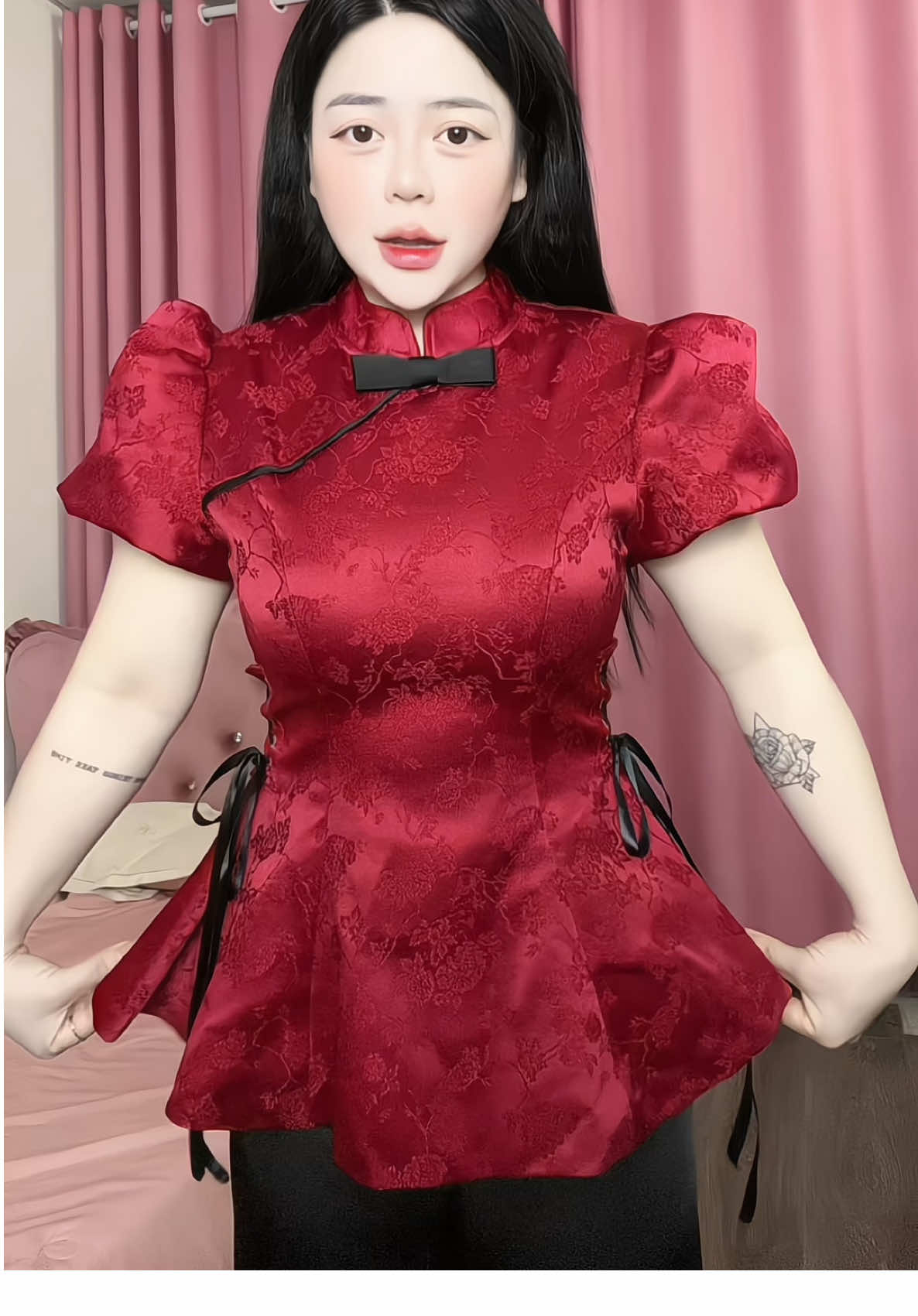 Trả lời @Hồng Diễm set áo gấm mặc tết, có bigsize #setaogam #setao #aodai #tetmacgi #thoitrangnu 