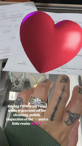 Saying TTFN to my ring stack while it goes in for a little spa day — cleaning, polish, sparkle check and a tiny resize 💍💕 Can’t wait to have her back shining brighter than ever! ✨  #RingStack #EngagementRing #WeddingRings #JewelryCare #ringcleaning 