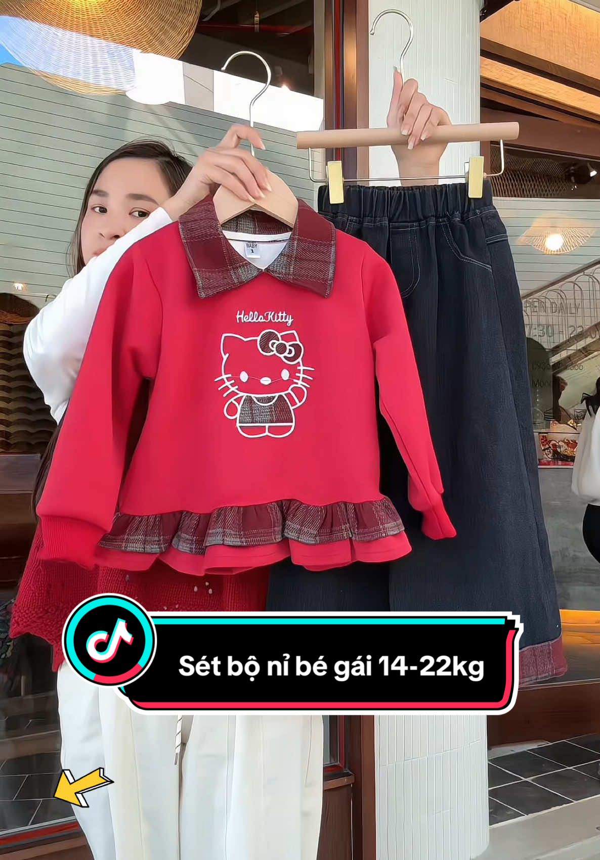 Sét bộ nỉ bé gái xinh yêu 14-22kg . #megaoreview123 #quanaotreem #setbobegai #bobegai #bothudongbegai 