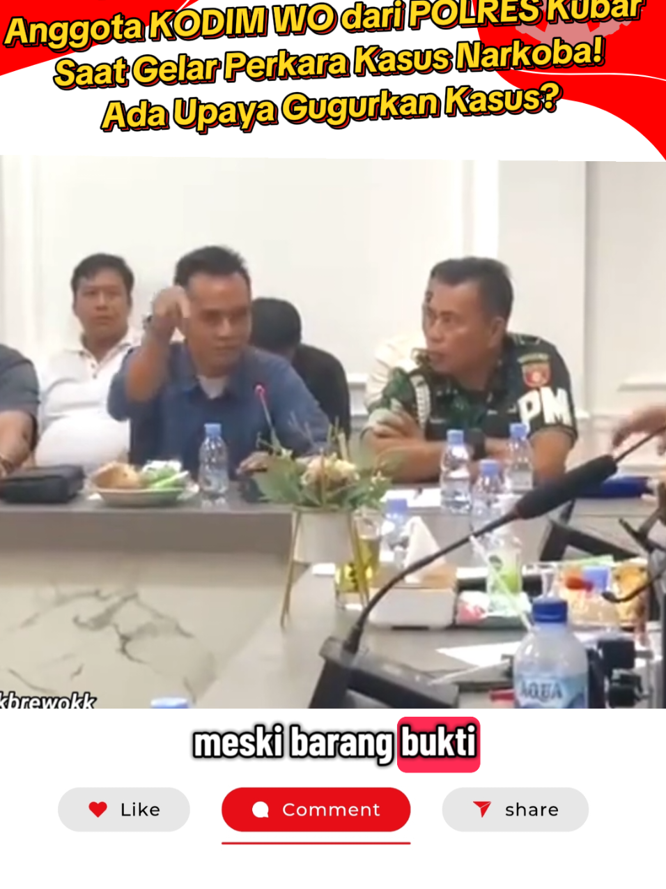 DETIK-DETIK KONFLIK INTELIJEN KODIM VS POLRES! Saksikan insiden panas saat personel Unit Intel Kodim 0912 Kutai Barat melakukan walkout (WO) dari Polres Kubar di tengah gelar perkara kasus narkoba. Tekan FOLLOW & SHARE untuk mengawal isu penegakan hukum ini! #KodimvsPolres #Walkout #KasusNarkoba #KutaiBarat #IntelKodim