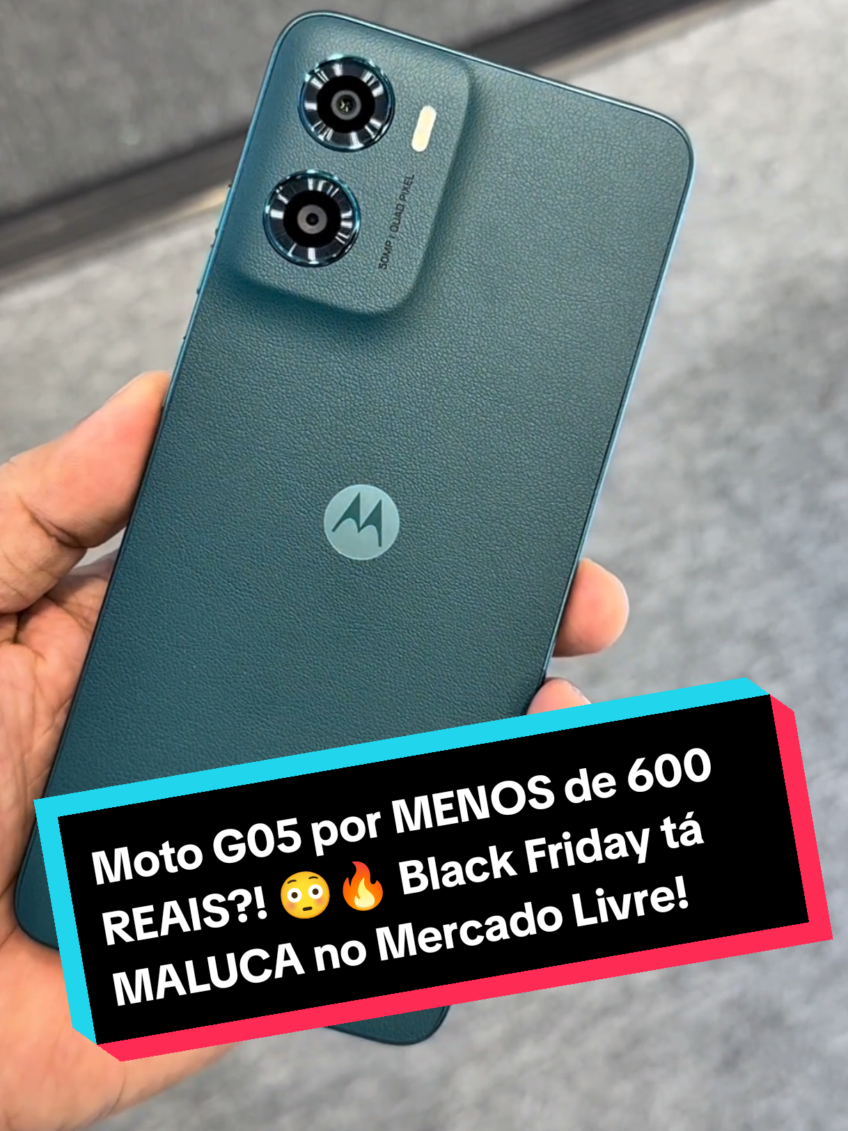 Moto G05 por MENOS de 600 REAIS?! 😳🔥 Black Friday tá MALUCA no Mercado Livre!” TDV8NT-M859 @Mercado Livre  #MeusFavsDoMercadoLivre #MercadoLivre #motog05 #motorola #g05 