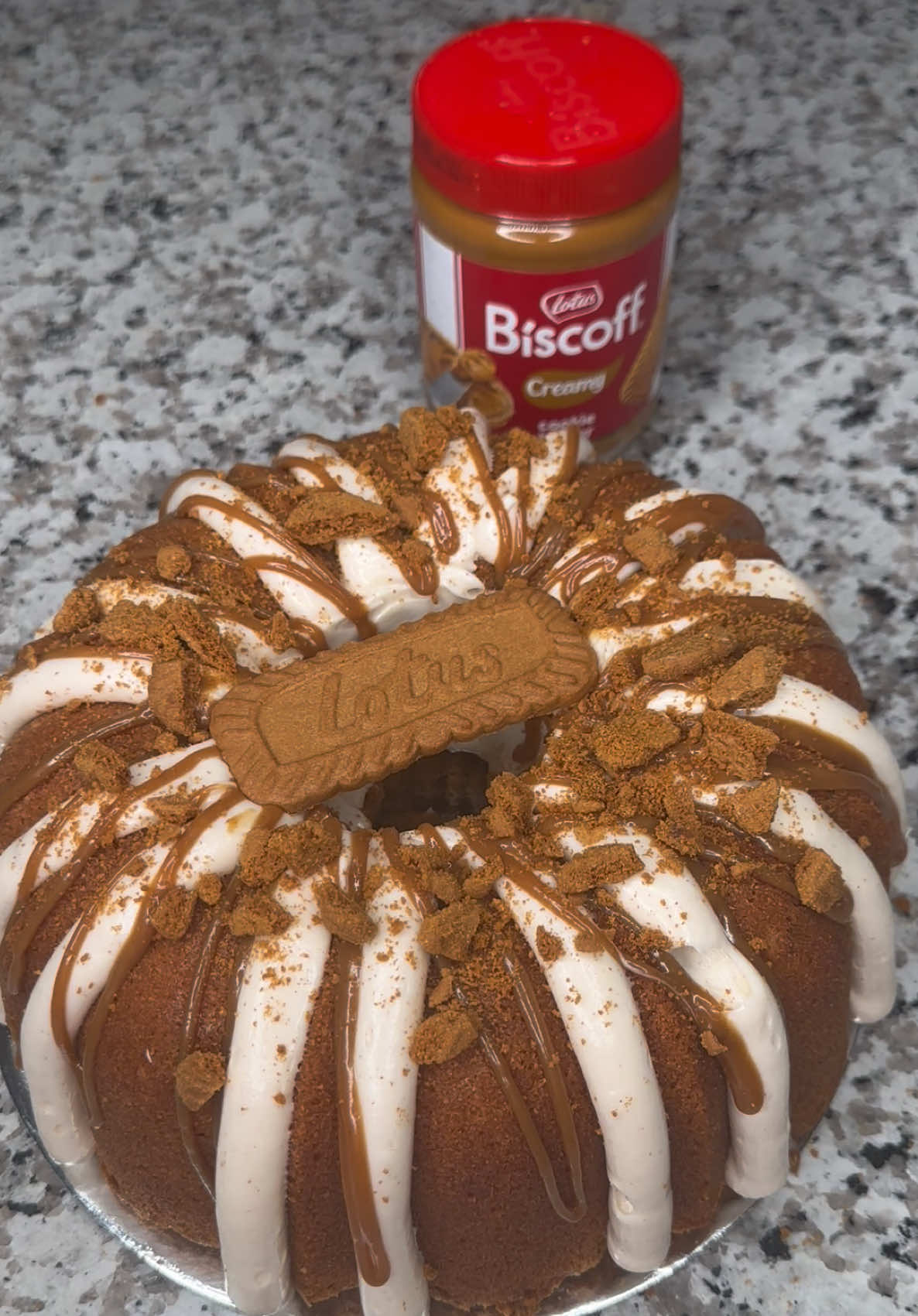 this Biscoff Pound Cake is  still one of my FAVORITES that i have made recently #poundcake #biscoff #biscoffpoundcake #bakingtok #crumb @Biscoff 