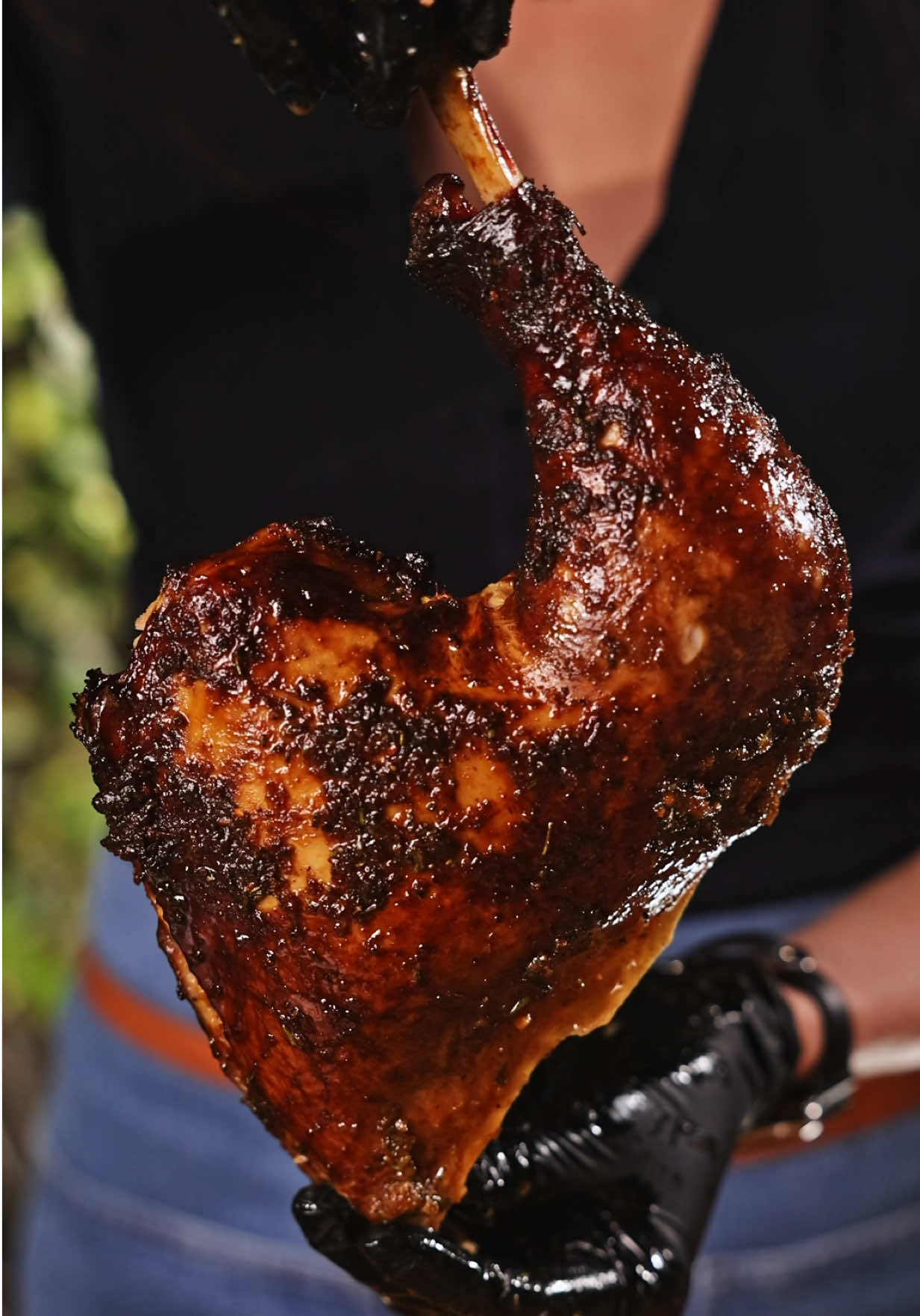 This year, the turkey went straight to the  @newageproducts.com Kamado It locks in juicy moisture with crust , holds steady charcoal heat for hours, and layers on real wood-smoke flavor. Low and slow on the kamado = deep smoke ring, clean bones 🔥 Step 1 – Dry-brine the turkey (ideal: 12–24 hours) 1.	Pat the turkey dry with paper towels. 2.	Mix salt, pepper, paprika, garlic powder, onion powder, and dried herbs. 3.	Loosen the skin over the breast with your fingers and rub some seasoning directly on the meat. 4.	Rub the rest of the seasoning all over the turkey, including the cavity. 5.	Place uncovered on a rack over a tray in the fridge for 12–24 hours (even 4–6 hours helps).This dries the skin and seasons the meat deeply. Step 2- Maple Herb Compound Butter: *   1 cup (2 sticks) unsalted butter, softened *   2 tbsp pure maple syrup *   1 tsp finely grated orange zest *   2 tbsp fresh sage, finely chopped *   1 tbsp fresh thyme leaves, finely chopped *   1 tbsp fresh rosemary, finely chopped *   4 garlic cloves, minced or grated *   1 tsp smoked paprika *   1 tsp kosher salt (adjust to taste) *   ½ tsp freshly cracked black pepper *   ½ tsp ground nutmeg (optional, for a subtle warmth Step 3 - Turkey GLAZE: *   cup (1 stick) unsalted butter *   ¼ cup pure maple syrup *   2 Tbsp. soy sauce *   2 Tbsp rice vinegar *   1Tbsp. Worcestershire sauce Cook the turkey at 325°F (163°C) on the kamado, indirect heat. l•	Plan on about 12–15 minutes per pound •	12 lb turkey: ~2.5–3 hours •	16 lb turkey: ~3–4 hours Pull it when the breast hits 160–165°F (71–74°C) internal. #newagepartner 