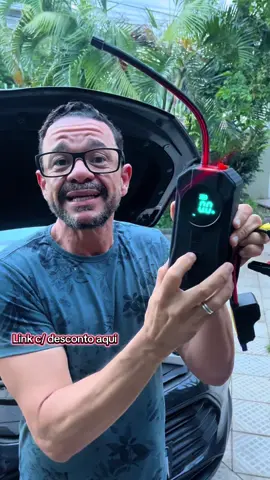 Compressor  Ar Portátil 7 em 1 Power Bank 8000mAh 12V Multiuso Lanterna Luz sinalizadora, Calibrador de pneu, recarregável. CLIQUE (carrinho laranja) e aproveite! #tiktokshopblackfridaybr #compressor #powerbank #chupeta #bateria 