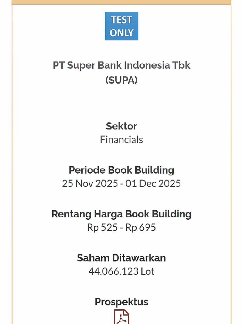Mayoritas LG? ALL IN🤣🔥🚀#IPO #SAHAM #SUPERBANK #supa #ihsg