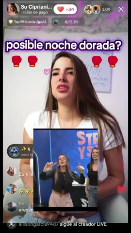 habrá posible noche dorada? @Su Cipriani 🕶️🦙 vs @Jossmery👮🏼 ... #show #posiblevelada?