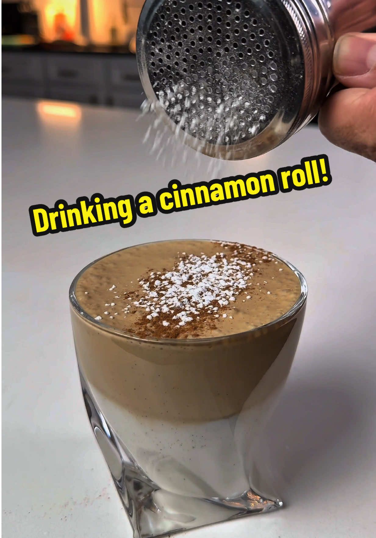If you love cinnamon rolls then this espresso cream recipe is where it’s at. It’s literally like drinking a cinnamon roll. WHAT YOU’LL NEED: 1/4 cup heavy whipping cream 1/2 tsp vanilla extract 1 tbsp brown sugar Couple dashes of cinnamon And this is where it gets even better. For the espresso shot I’m using a cinnabun flavored bean that already tastes amazing. HOW TO MAKE IT Hit everything with your froth tool until it turns into that cloud cream dream. Over ice and your desired milk. Pour that magic on top like you’re showing off. Finish with cinnamon and powdered sugar. Give it the signature stir. If you want a hot version, say the word in the comments.  Hit follow for more recipes all holiday season. #CoffeeTok #IcedLatte #CinnamonRollLatte #ColdFoamLatte #espresso 