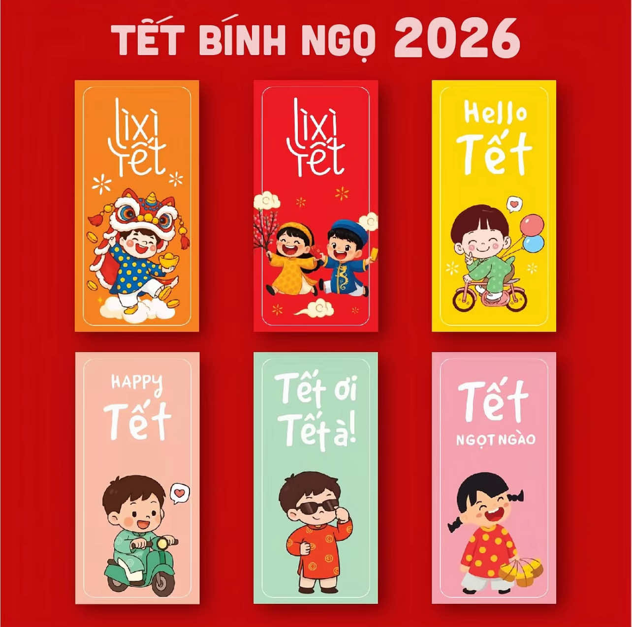 lì xì tết 2026 bao lì xì thiết kế tết Bính Ngọ dễ thương #baolixitet #baolixi #lixitet #xuhuong #tết2026 