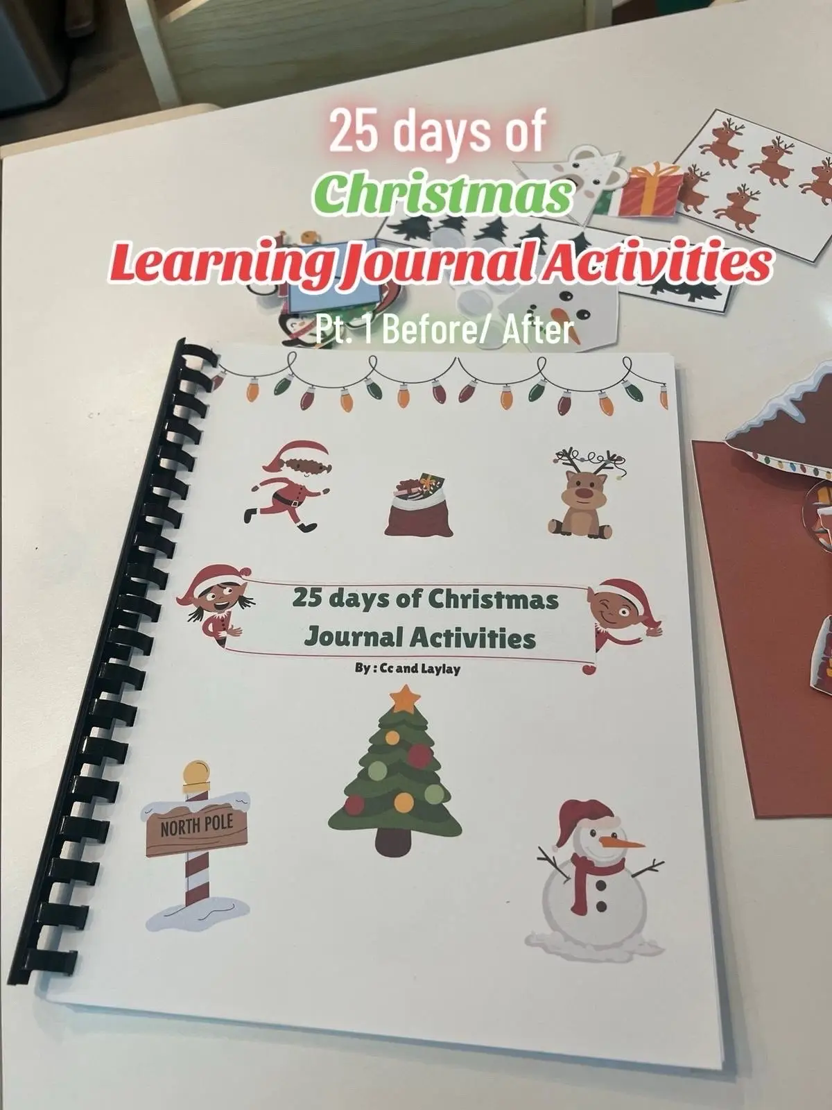 Ready to start all our learning activities for the holiday!  #toddleractivities #christmasactivities #christmascrafts #journalactivity 