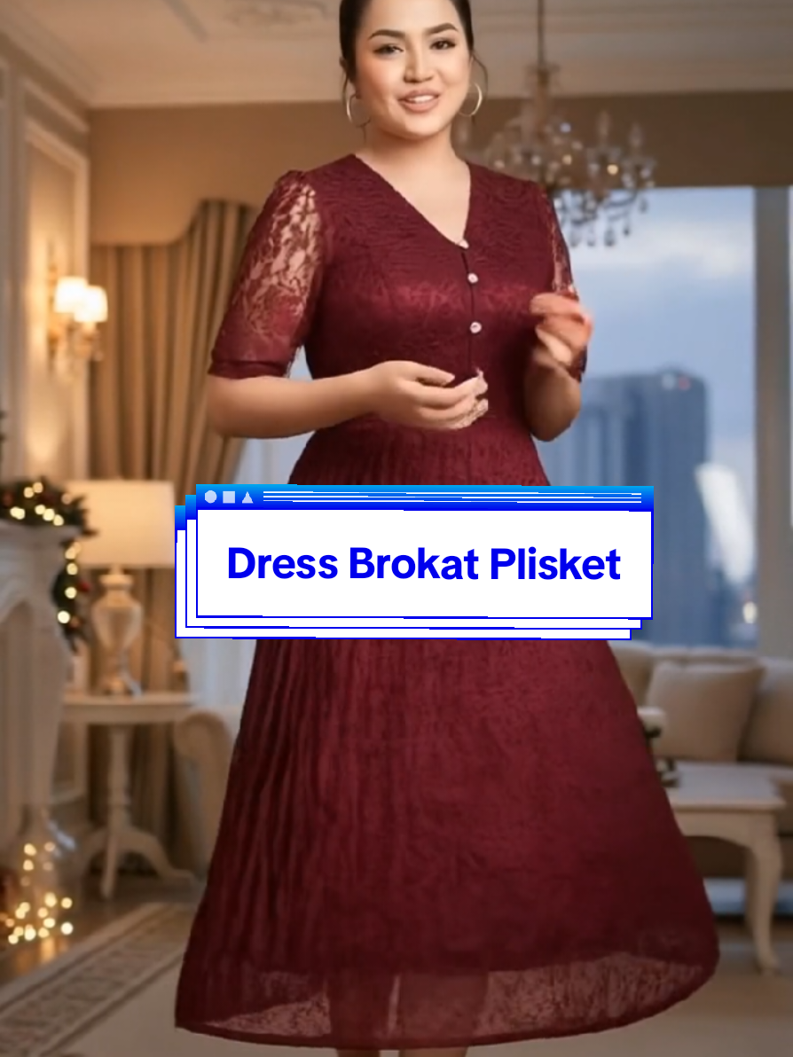 #dressbrokat #dressplisket #dresskondangan #bajunatal #gaunbrokat 