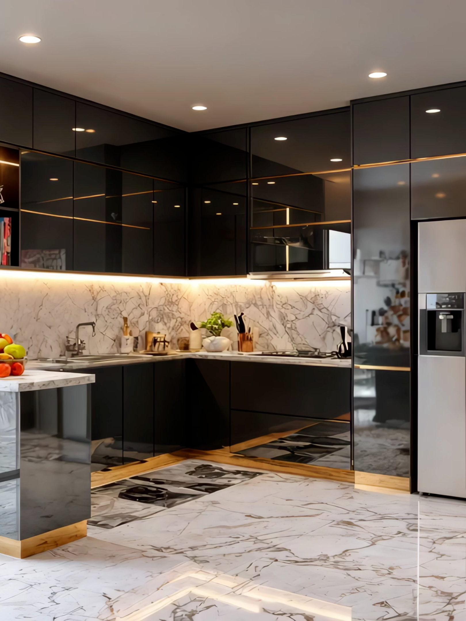 Phòng bếp thiết kế tối giản nhưng tinh tế đến từng chi tiết. #Thietkenoithat #Khonggiansong #xuhuongnoithat #maunoithatdep #noithattugia #sangtronghiendai #noithatphongbep #phongcachphongbep #fyp #xuhuong