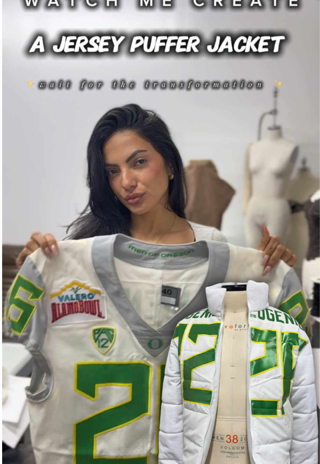 Turning a jersey into a full puffer jacket for my client and I'm honestly so proud of how this came out. If you know someone who'd want a custom puffer this winter, share this with them 🪡🧵 #watchmecreate #customdesigner #jerseytransformation #custommenswear #customjacket 