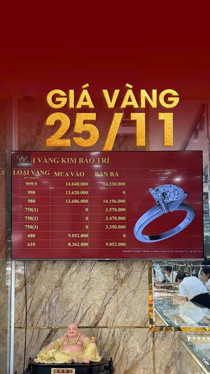 Giá vàng hôm nay 25/11. Tiệm vàng Kim Bảo Trí #kimbaotri #trangsuc #giavanghomhay #giavang 