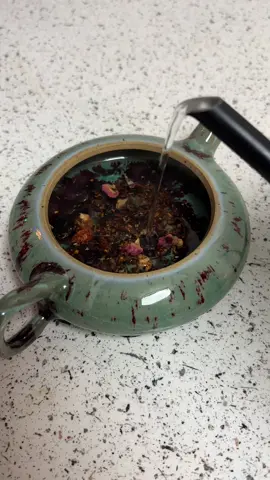 Putting the teapot to good use #teatime #pottery 