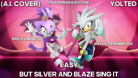 (Modern Era) Blaze And Silver Sing Easy From Hazbin Hotel #aicover #silverthehedgehog #blazethecat #fyp #hazbinhotel