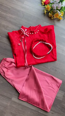 Sét áo dài gấm Tết đính Ngọc cho bé gái #aodaitet #aodai #thoitrangbeyeu #mevabe 