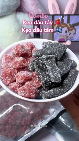 Combo 🍬 dâu tây và dâu tằm#anvat #keodeo #keodautay #keodautam #keodautaymixdautam 