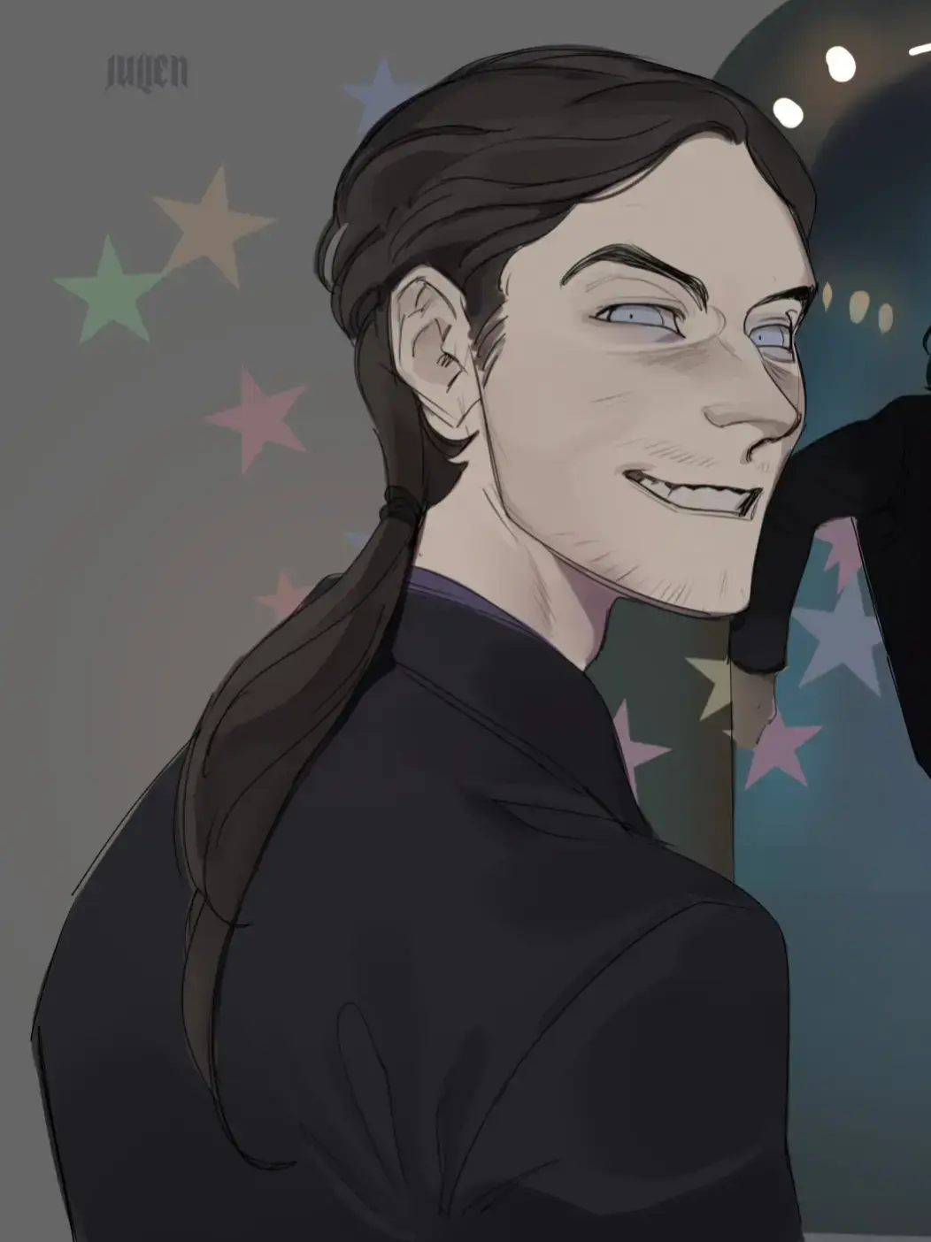 He has such slick hair, I can't help but think he has a ponytail #michaelafton #fnaf2movie #fnaf2 #aftonfamily #fnafart 