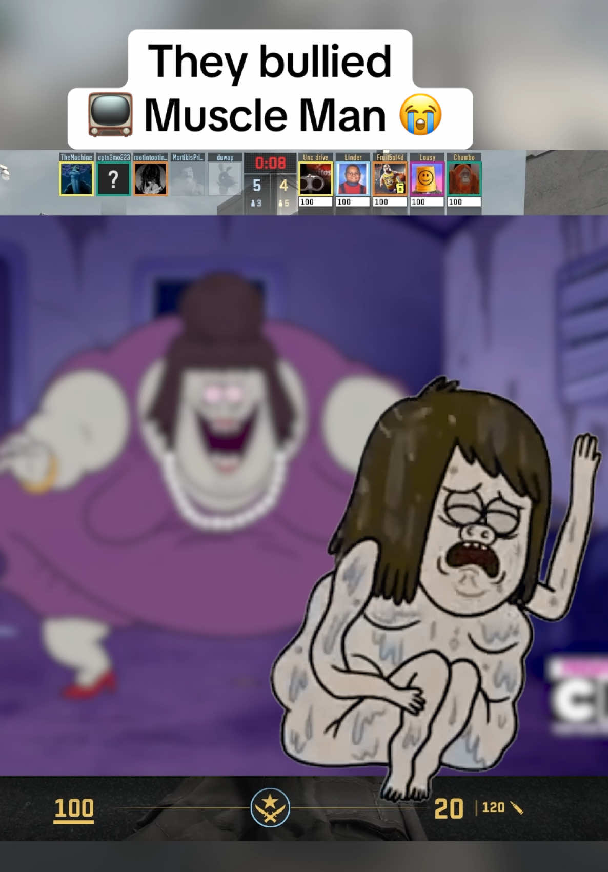 When all else fails, bring out the regular show impressions #meme #funny #professorlinder #regularshow #muscleman 