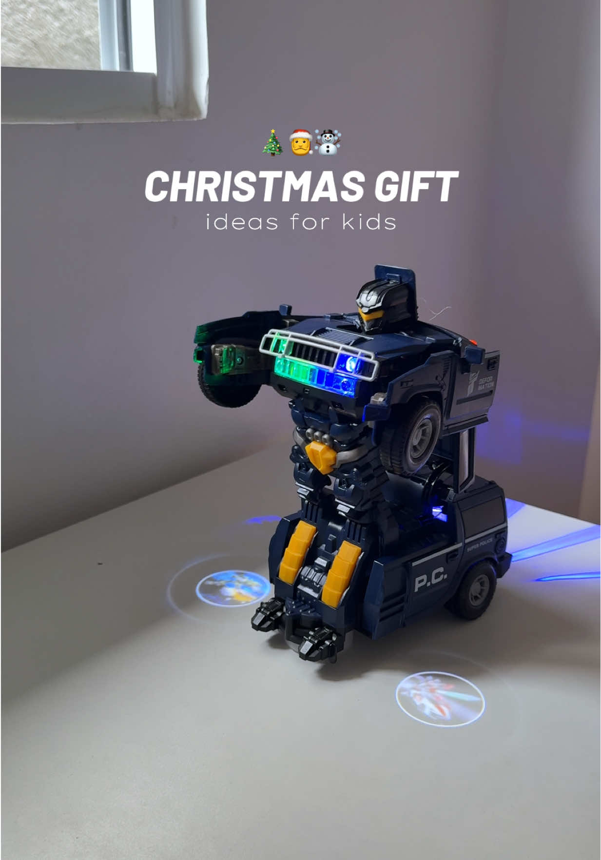 Part 1/30: Affordable Christmas gift ideas for kids— Transformer Police Car Toy with Light and Music 🚗🤖 #toys #toysforkids #policetoycar #toycar #christmasgiftideas 