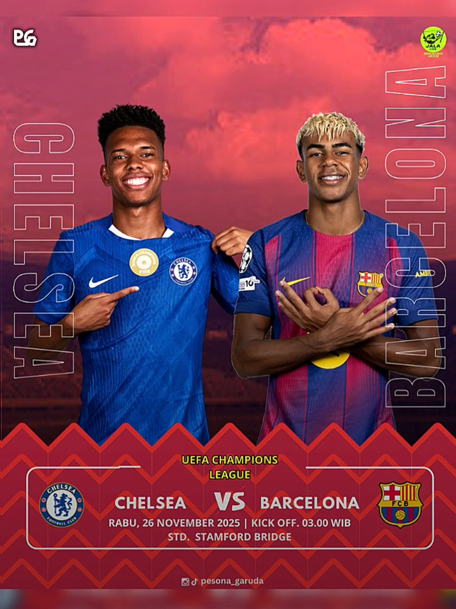 Matchday‼️Prediksi Skor Gais, Chelsea vs Barcelona 🔥 Cek link di bio untuk nonton pertandingan Chelsea vs Barcelona, atau bisa kunjungi @Jalalive Official  - - - - - #matchday #barcelona #chelsea #uefachampionsleague #ucl #fyp #pesonagaruda 