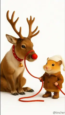 Wenn der Kollege nicht mitarbeitet… macht Jimmy den Job eben selbst 😂🦌🐹 Guten Morgen! Jimmy wollte heute eigentlich nicht er selbst sein, sondern höflich – das Rentier mitbringen, damit es „Guten Morgen“ sagen kann. Nur blöd, wenn das Rentier einfach sitzen bleibt wie ein Fels. Jimmy zieht, kämpft, schnauft… und das Rentier schaut nur. Dann reicht’s: Seil runter, Arm hoch, „ach egal“. Und Jimmy macht’s einfach selber – freundlich, wie immer. Guten Morgen. Punkt. #hamsterlove #funnyvideo #christmasvibes #aiartvideo #animalhumor   