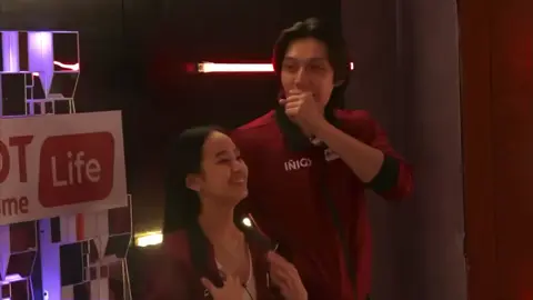 caprice and iñigo won the pldt life endorsement task against eliza and marco!! 😝 #pbbcollab2point0 #capricecayetano #iñigojose #capgo 