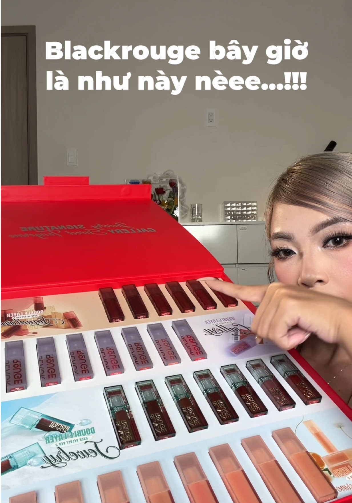 swatch Black Rouge Double Layer các ver #foxie #foxiemakeup #beautybyfoxie #fyp #makeup 